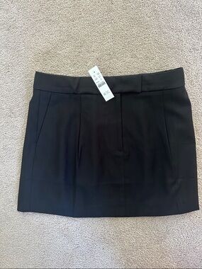 NWT J. Crew Collection Black 100% Wool Tuxedo Detail Mini Skirt